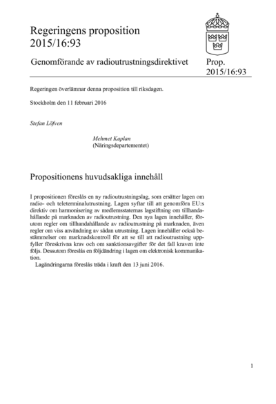 Omslaget till prop. 2015/16:93