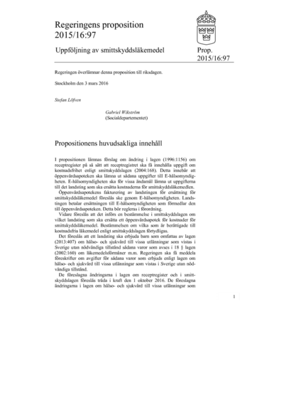 Omslaget till prop. 2015/16:97