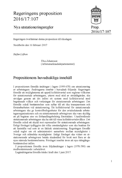 Omslaget till prop. 2016/17:107
