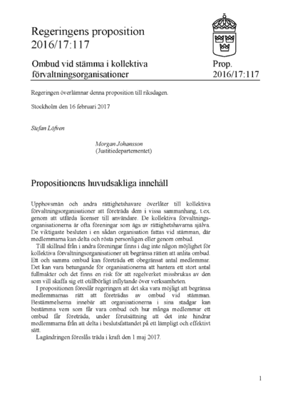 Omslaget till prop. 2016/17:117