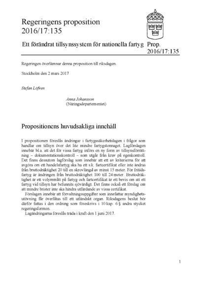 Omslaget till prop. 2016/17:135