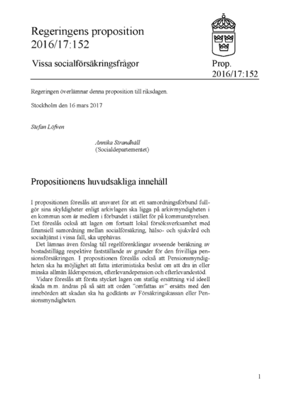 Omslaget till prop. 2016/17:152