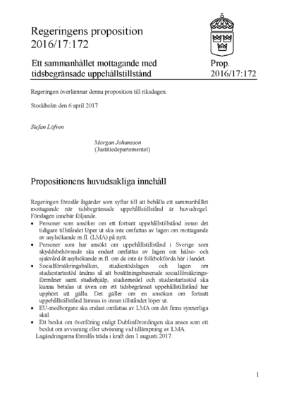 Omslaget till prop. 2016/17:172