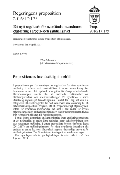 Omslaget till prop. 2016/17:175