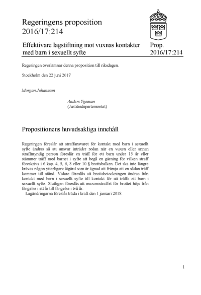 Omslaget till prop. 2016/17:214