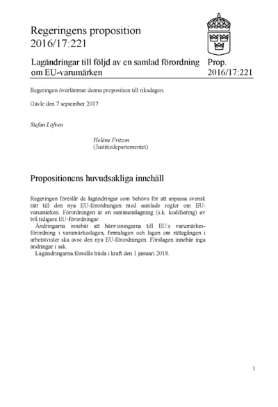 Omslaget till prop. 2016/17:221