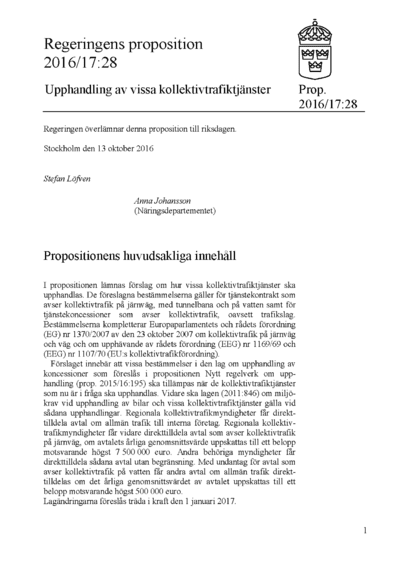 Omslaget till prop. 2016/17:28