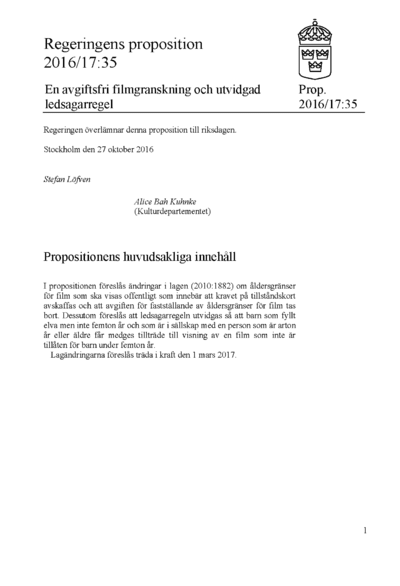 Omslaget till prop. 2016/17:35