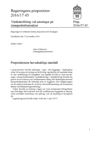 Omslaget till prop. 2016/17:45
