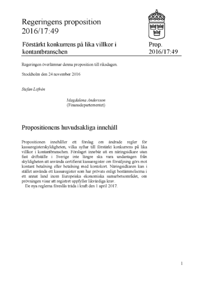 Omslaget till prop. 2016/17:49