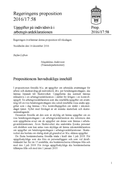 Omslaget till prop. 2016/17:58