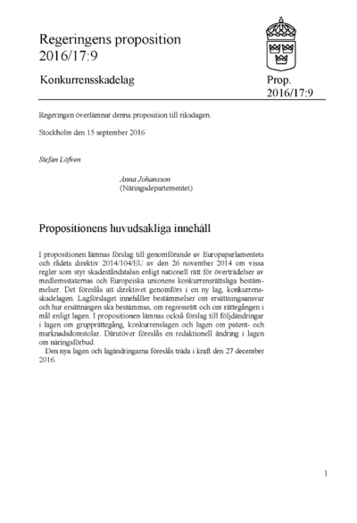 Omslaget till prop. 2016/17:9