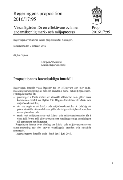 Omslaget till prop. 2016/17:95