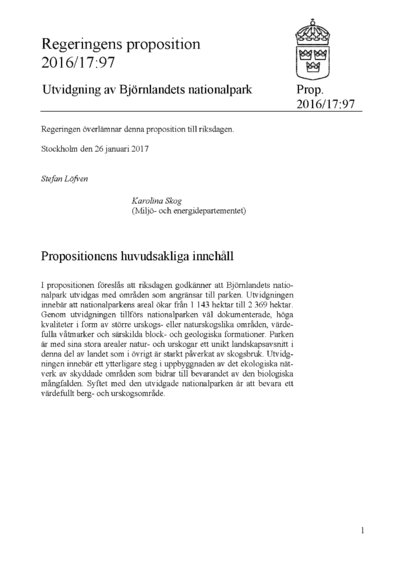 Omslaget till prop. 2016/17:97