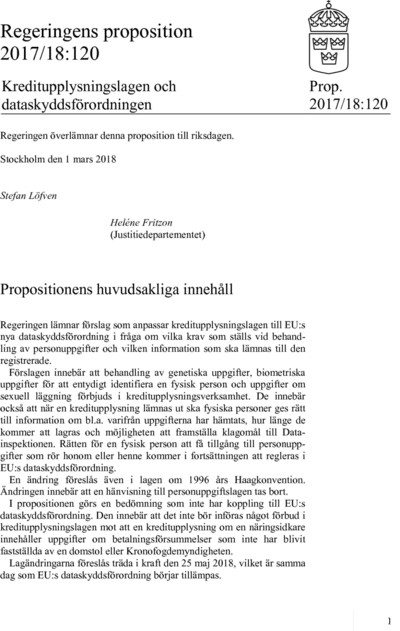 Omslaget till prop. 2017/18:120