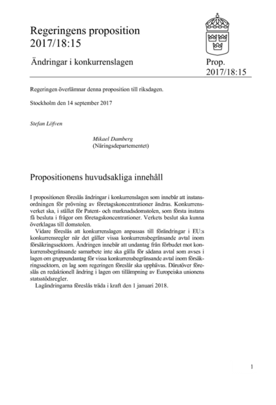 Omslaget till prop. 2017/18:15