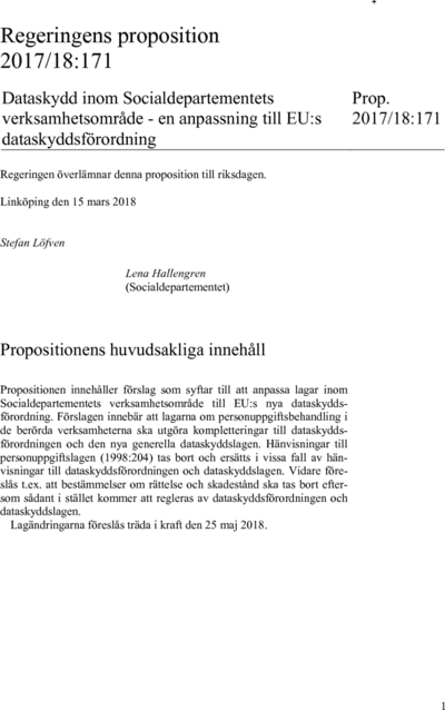 Omslaget till prop. 2017/18:171