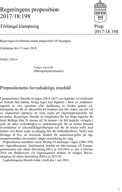 Omslaget till prop. 2017/18:198
