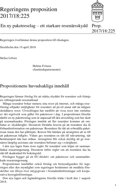 Omslaget till prop. 2017/18:225