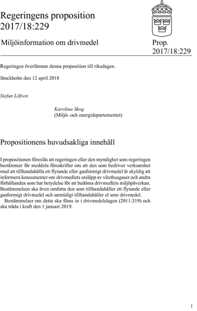 Omslaget till prop. 2017/18:229