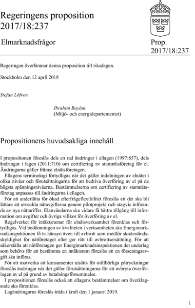 Omslaget till prop. 2017/18:237