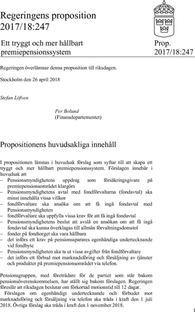 Omslaget till prop. 2017/18:247