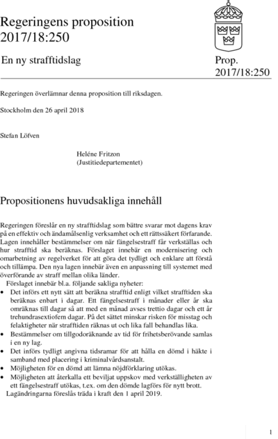 Omslaget till prop. 2017/18:250