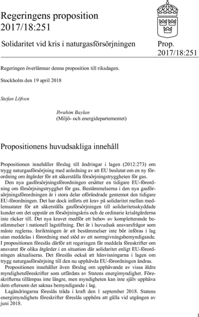 Omslaget till prop. 2017/18:251