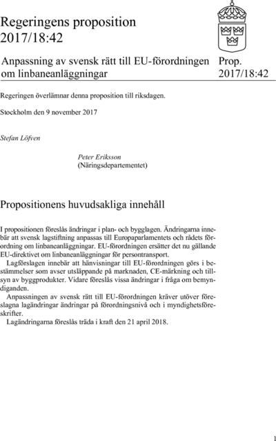 Omslaget till prop. 2017/18:42