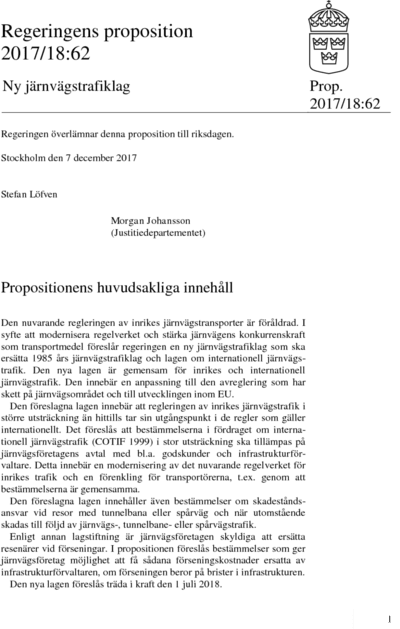Omslaget till prop. 2017/18:62