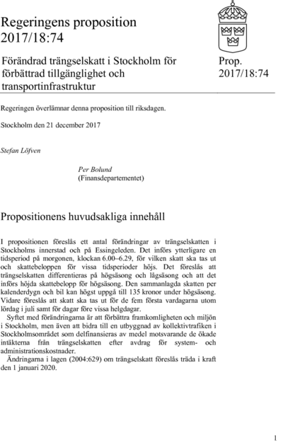 Omslaget till prop. 2017/18:74