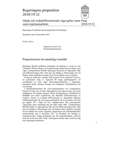 Omslaget till prop. 2018/19:32