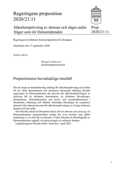 Omslaget till prop. 2020/21:11