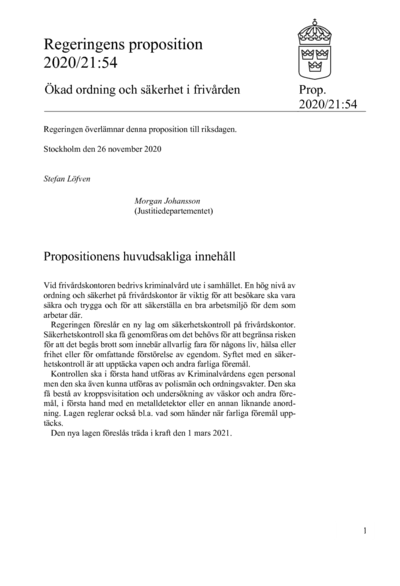 Omslaget till prop. 2020/21:54