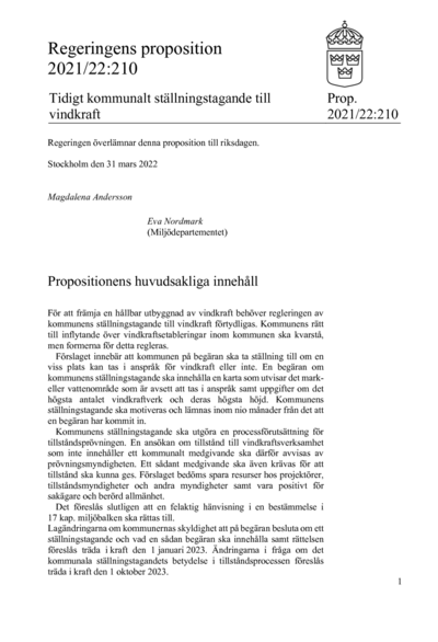 Omslaget till prop. 2021/22:210