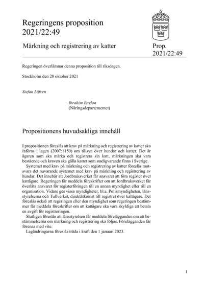 Omslaget till prop. 2021/22:49