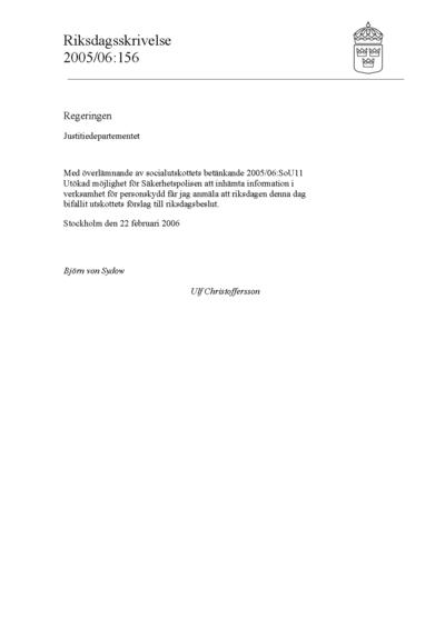 Omslaget till rskr. 2005/06:156