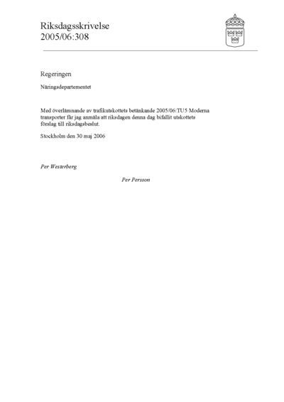 Omslaget till rskr. 2005/06:308