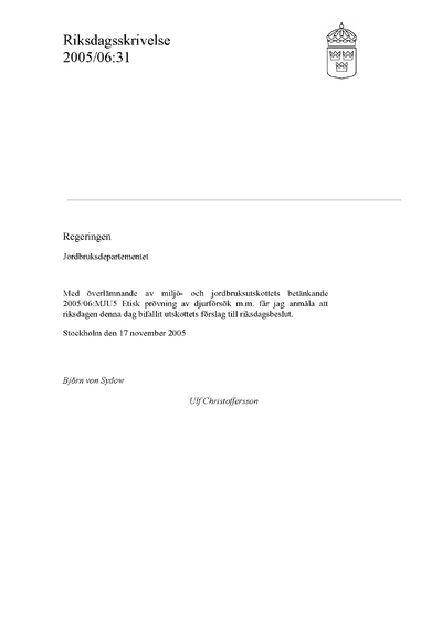 Omslaget till rskr. 2005/06:31