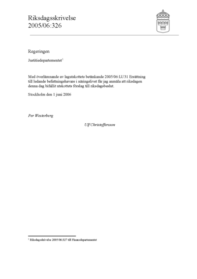 Omslaget till rskr. 2005/06:326