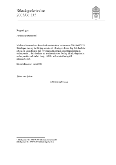 Omslaget till rskr. 2005/06:335