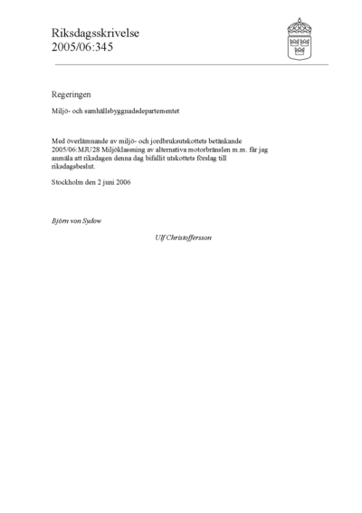 Omslaget till rskr. 2005/06:345