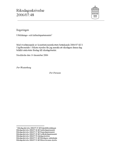 Omslaget till rskr. 2006/07:48