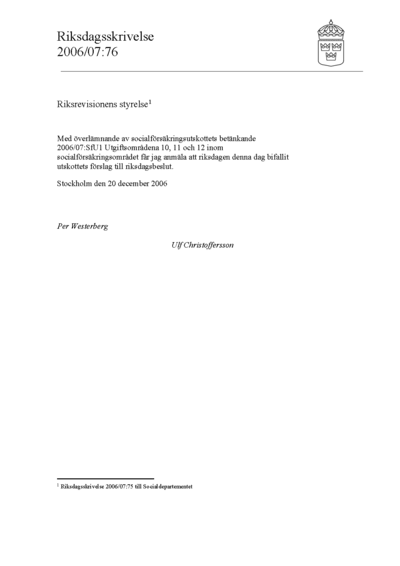 Omslaget till rskr. 2006/07:76