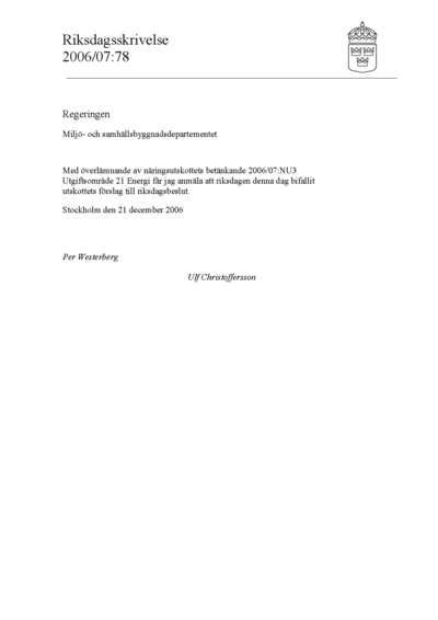 Omslaget till rskr. 2006/07:78