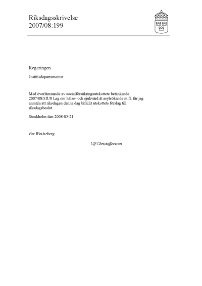 Omslaget till rskr. 2007/08:199