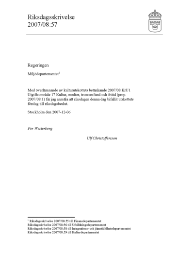 Omslaget till rskr. 2007/08:57