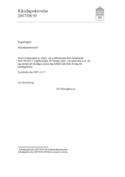 Omslaget till rskr. 2007/08:95
