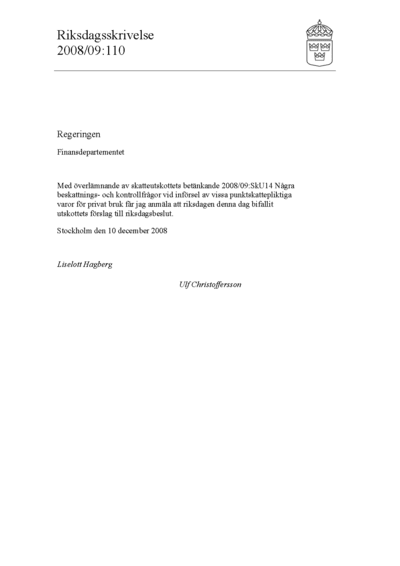 Omslaget till rskr. 2008/09:110