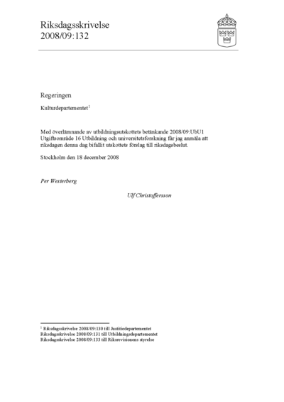 Omslaget till rskr. 2008/09:132